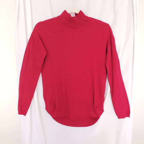 Cyrus Woman Red Oversized Long Sleeve Mock Neck Sweater Size XS , Zipper in back - Picture 1 of 15